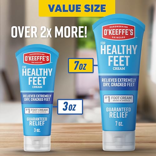 O'Keeffe's Healthy Feet Cream 7 oz Tube, 2-Pack for Cracked Feet