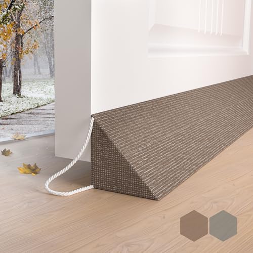 SYIPO Heavy Duty Weighted Door Draft Stopper, 35.4-Inch Brown Door Snake