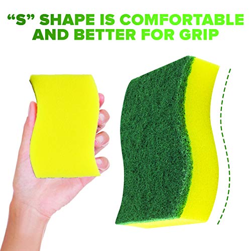 SCRUBIT Heavy Duty Scrub Sponges - 6 Pack with Non-Smell Pads