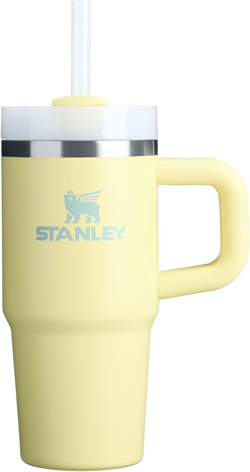 STANLEY Quencher H2.0 Tumbler - 14 oz Insulated Stainless Steel Cup with Handle & Straw | BPA-Free Pomelo Color