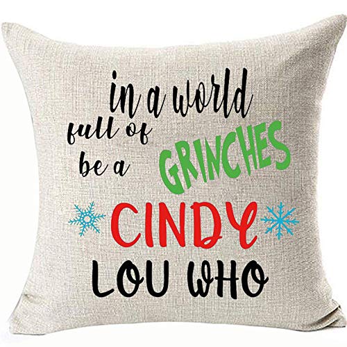 Christmas Double-Sided Throw Pillow Cover 18x18 - Cotton Linen