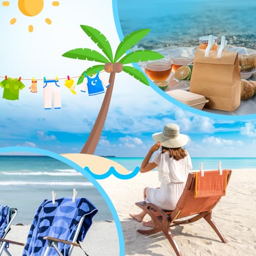 Heavy Duty Beach Towel Clips - 12 Pack Windproof Clothespins
