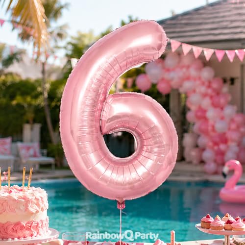Pink 16 Balloon - 40 Inch Foil Number Balloons by RainbowQ Party