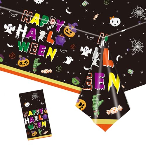 Disposable Halloween Tablecloth Black Plastic Rectangle Table Cover