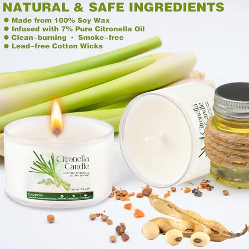 Collabell 16-Pack Citronella Soy Candles - Natural Outdoor Patio Candles