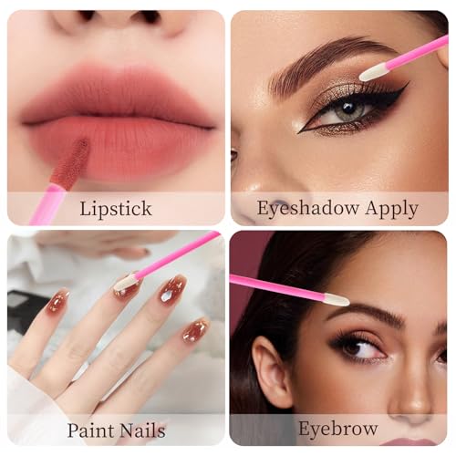 Disposable Lip Wands Applicator 100 Pcs Rose Red Lipstick Brushes