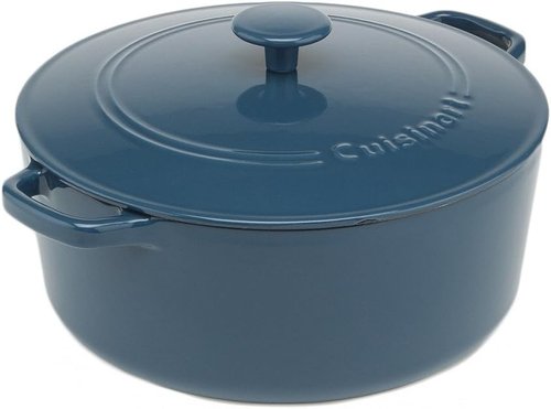 Cuisinart Enameled Cast Iron Round Casserole - Provencial Blue, 7-Quart Capacity