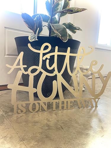 A Little Hunny Is On The Way Wooden Baby Shower Sign