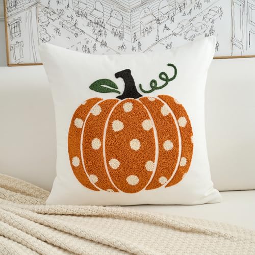 Fall Pumpkins Decorative Pillow Cover 18x18 Inch - Orange
