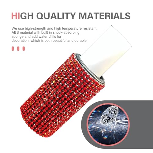 Bling Car Lipstick Holder - Self-Adhesive Rhinestone Organizer