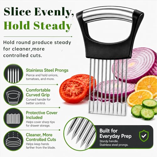 Hydro2Go Stainless Steel Onion Slicer with Protective Cover