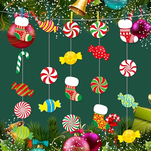 Christmas Candy Land Paper Cutouts Set - Bulletin Board Decor for Holiday Crafts