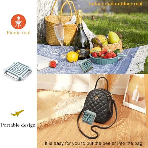 Portable Travel Vegetable Peeler with 3 Blades - Multi-Use Kitchen Tool