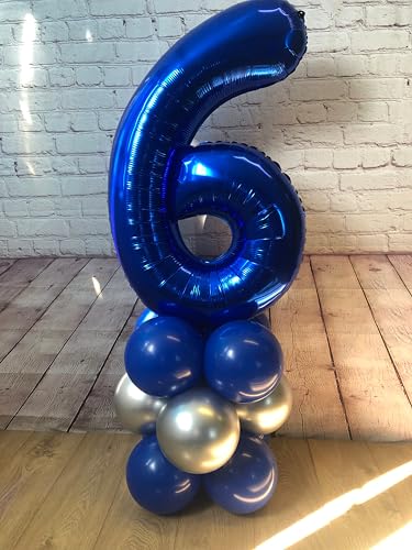 Night Blue 40-Inch Number 6 Balloon - Jumbo Birthday Decoration