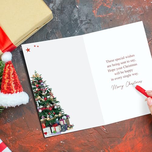 Heartfelt Christmas Card for Wonderful Neighbors - Merry Xmas Greeting Card for Him Her - Spercy
