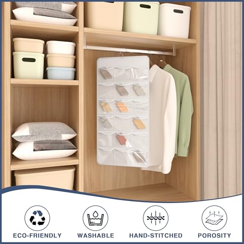 26-Pocket Closet Organizer for Socks, Underwear & Accessories