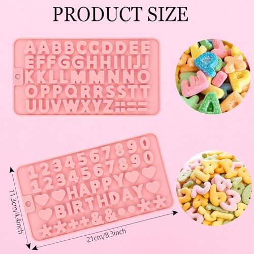 Silicone Number & Letter Candy Molds - 2-Piece Set for Cakes
