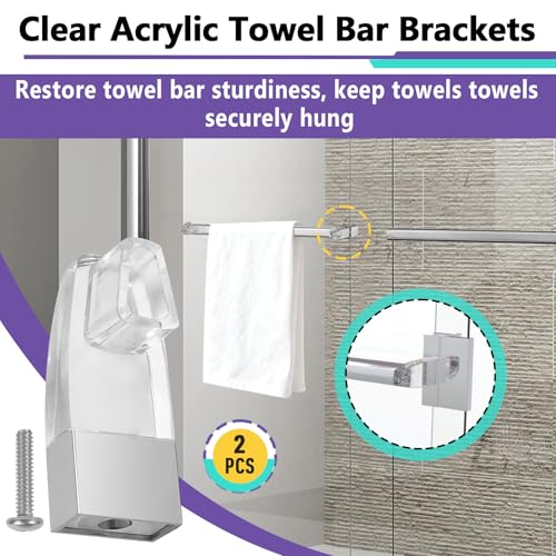2PCS Acrylic Towel Bar Brackets for Alumax & Basco Framed Shower Doors