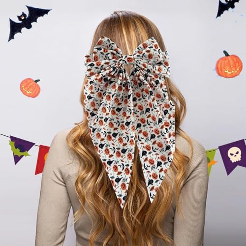 Halloween Big Bow Hair Clip Ghost Pumpkin Hair Ribbon Barrette