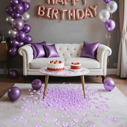 JHZMCRX Light Purple Artificial Rose Petals - 900 Pcs Romantic Wedding & Party Decor