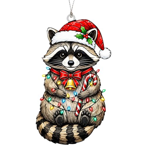 Raccoon Christmas Ornament - Funny Holiday Animal Decor - White Elephant Gift