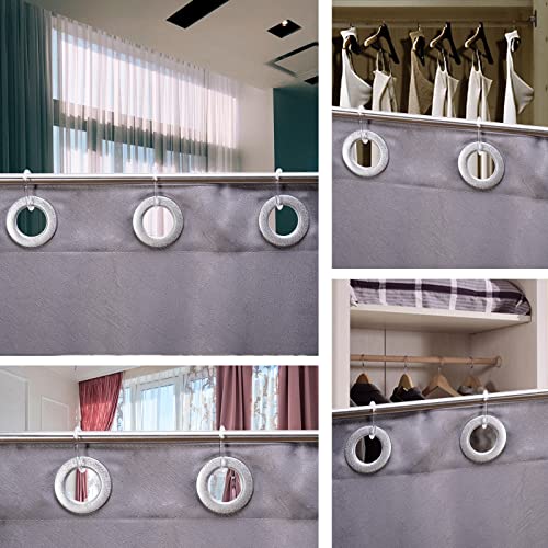 Kilymezh Clear Shower Curtain Rings - 24 Pack C-Shaped Hooks