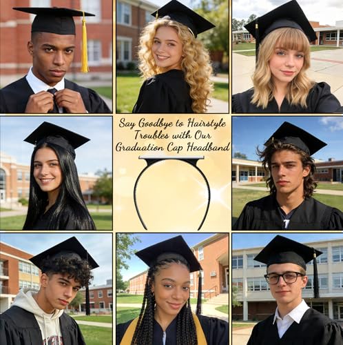 Pirekul Graduation Cap Headband Insert - Secure Non-Slip Holder for Hairstyle Preservation