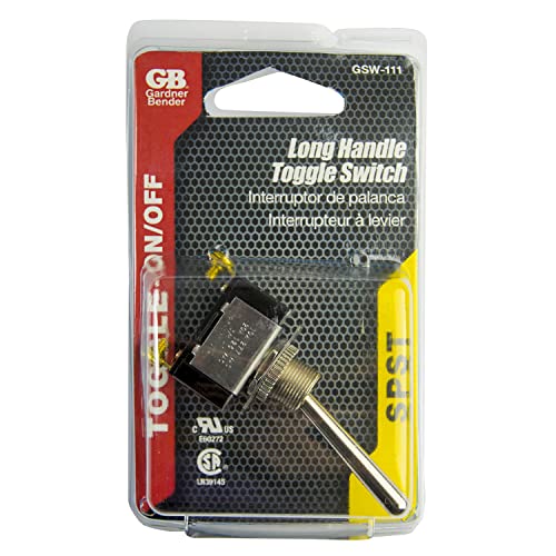 Gardner Bender GSW-111 Long Bat Handle Toggle Switch, SPST ON-OFF, 20A/125V