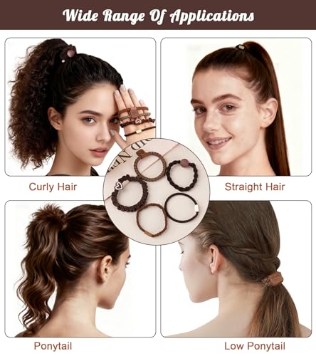 Seamless Nylon Hair Ties 20-Pack Soft Ponytail Holders Black