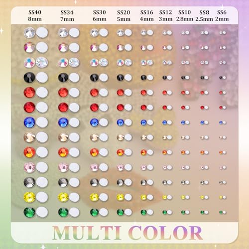 Jet Black Crystal Rhinestones 2500PCS SS10 Flatback Glass Gems for Crafting