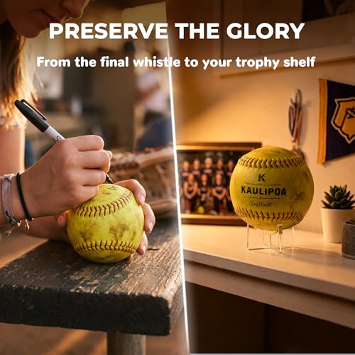 Kaulipoa 6-Pack Small Acrylic Baseball Display Stand for Memorabilia