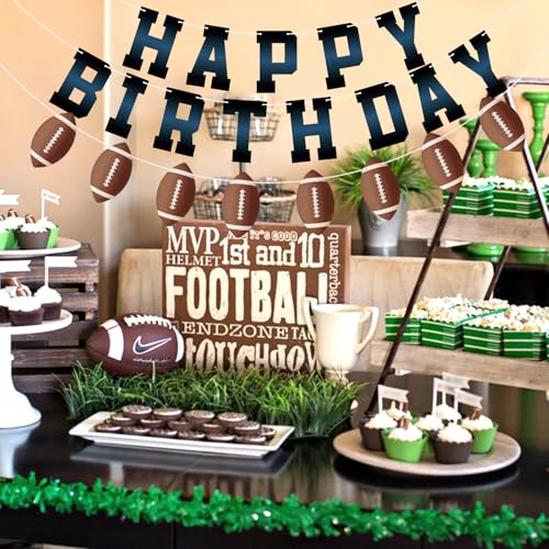 Football Birthday Banner Decorations for Kids' Parties