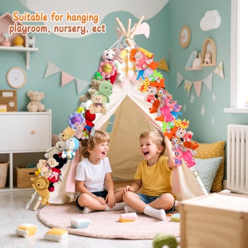 80" Boho Stuffed Animal Storage Chain - Cotton Rope Toy Organizer (2 Pack)