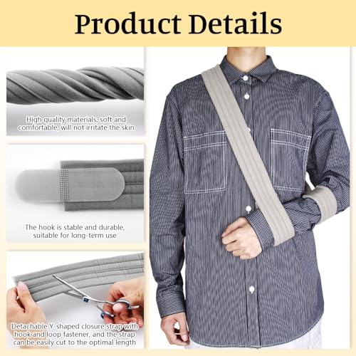 2-Pack Black & Gray Arm Sling Shoulder Immobilizer for Women Men, Adjustable Arm Shoulder Elbow Sling, Forearm Strap for Elbow Wrist Injury, Torn Rotator Cuff, Clavicle Injury Broken