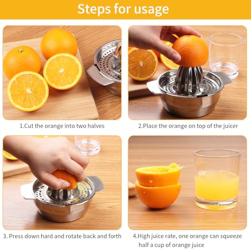 Stainless Steel Manual Citrus Juicer - Portable Lemon & Lime Hand Squeezer