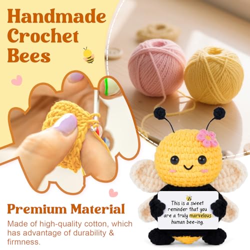 Handmade Crochet Bee Inspirational Gift for Women - Encouragement Affirmation