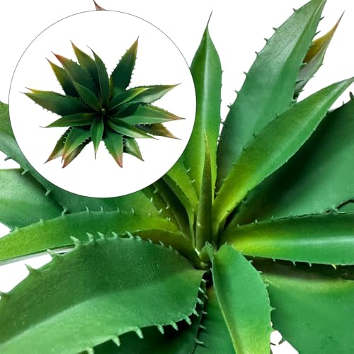 12.5 Inch Green Artificial Aloe Plant - Realistic Faux Succulent