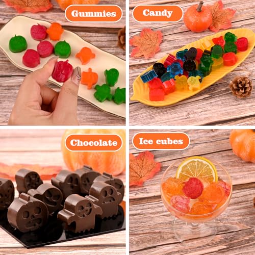 4-Pack Halloween Silicone Candy Molds - Pumpkin & Ghost Shapes