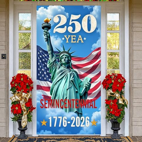 American 250th Anniversary Door Cover - Statue of Liberty Design