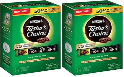 Nescafe Taster's Choice Decaf House Blend Instant Coffee Sticks 16 Pack of 2