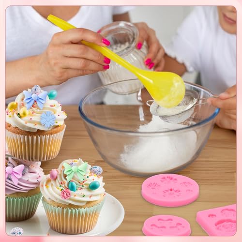 Pimoys Flower & Bow Silicone Molds for Chocolate, Candy & Cake Decorating