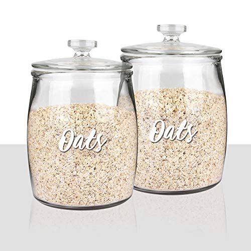 White Cursive Pantry Labels Stickers Set - 243 Food Container Labels