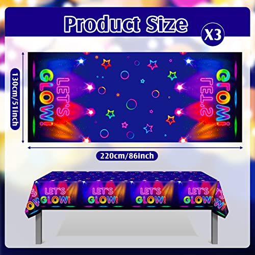 Tegeme Glow in the Dark Tablecloth Set - 3 Pieces, 86x51 Inch