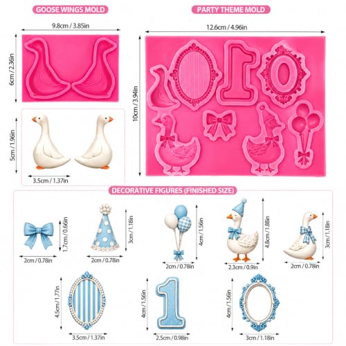 Kitchcozy Goose Silicone Fondant Mold - First Birthday Cake Decoration