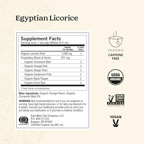 Yogi Egyptian Licorice Organic Tea, 64 Count (Pack of 4)