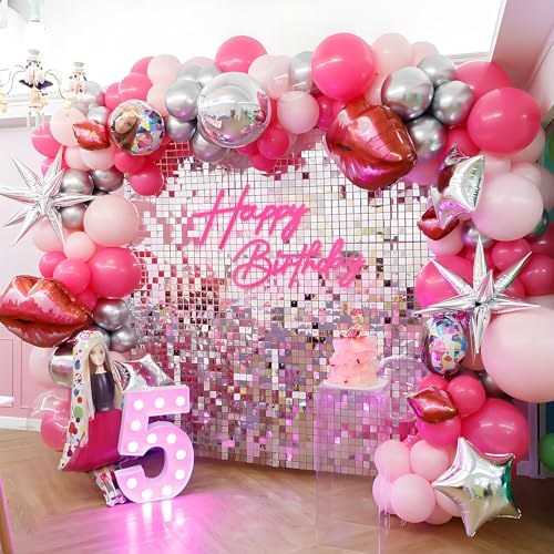 Hot Pink Felt 'Happy Birthday' Sign for Party Backdrop