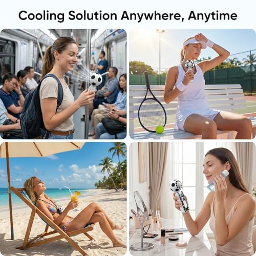 3-in-1 Portable Mini Fan with Cooling, LED Light & 5 Speeds