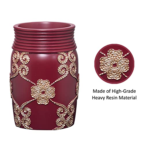 Vlegant Rosa Burgundy/Gold Tumbler - Elegant Bathroom Accessory