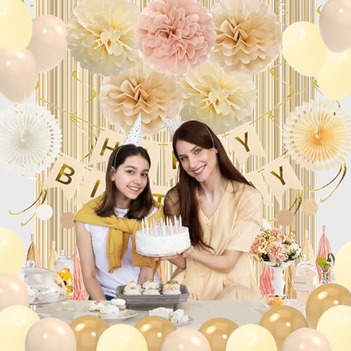 Frigg Champagne Gold Birthday Party Decorations Kit for Women & Girls