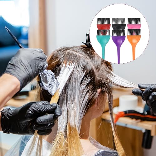 6-Piece Hair Dye Brush Set Professional Color Tint Applicators for Salon and Home Use